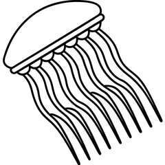 Comb Jelly line art vector