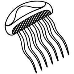 Comb Jelly line art vector