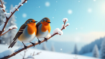 robin on snow