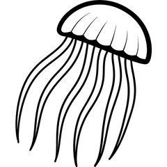 Comb Jelly line art vector