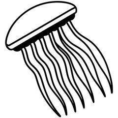 Comb Jelly line art vector