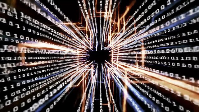 Digital Binary Code Stream