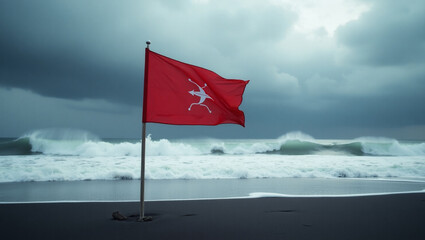 canadian flag on the beach