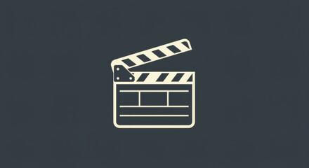 Clapperboard Icon Symbol of Filmmaking and Entertainment