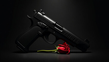 gun and rose