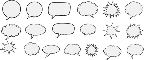 Fototapeta premium Diverse Speech Bubbles A Collection of Outlines for Communication