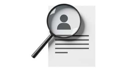 Isolated Magnifying Glass over Resume