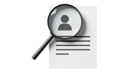 Isolated Magnifying Glass over Resume
