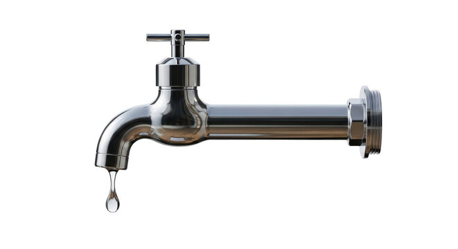Isolated Water Tap with Dripping Water