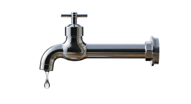 Isolated Water Tap with Dripping Water - Powered by Adobe