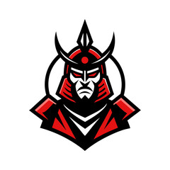 samurai warrior logo in bold ink style vector art