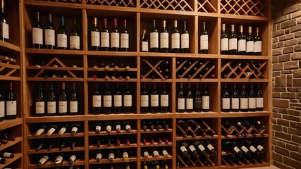 A wine cellar filled with many bottles of wine, perfect for wine tastings or displays