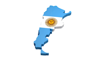 3D map of Argentina with flag (1)