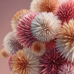 Fototapeta premium Abstract floral cluster in pastel tones