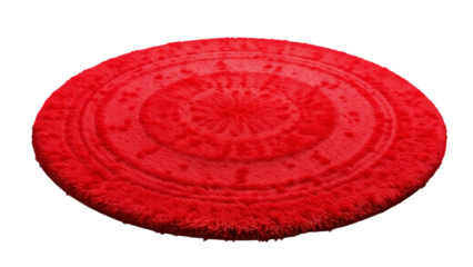 Red round carpet isolated on transparent background