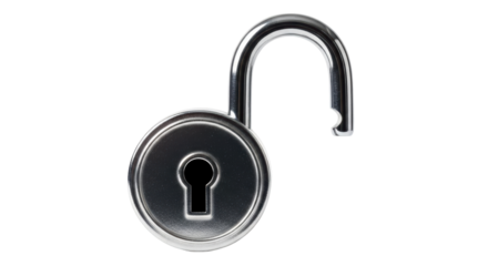 Isolated Unlocked Padlock