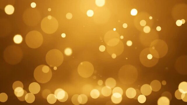 Abstract golden bokeh lights slowly rising like champagne bubbles in a dreamy seamlessly looping background gold, creative, festive