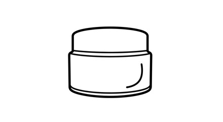 Simple Line Drawing of a Cylindrical Jar or Container