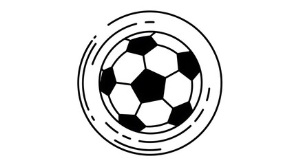 Obraz premium A stylized soccer ball graphic with concentric circles, showcasing a simple, bold design.