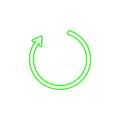 Green neon refresh icon in yellow representing update cycle