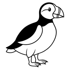 Puffin line art vector