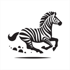 Zebra vector silhouette line art logo design concept illustration 