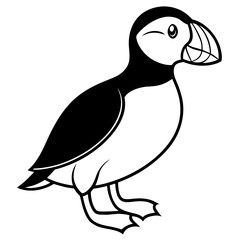 Puffin line art vector