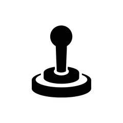 Black Joystick Icon with Round Handle and Base