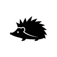 Stylized Silhouette of a Hedgehog with Spikes