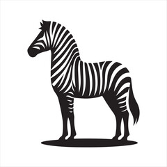 Zebra vector silhouette line art logo design concept illustration 