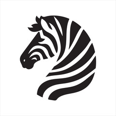 Zebra vector silhouette line art logo design concept illustration 