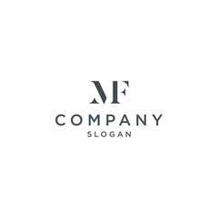 letter MF business corporate font classic logo design vector minimalist