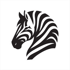 Zebra vector silhouette line art logo design concept illustration 