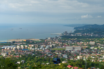 Fototapeta premium Modern buildings in Batumi. Amazing view from distance.