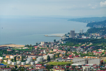 Modern buildings in Batumi. Amazing view from distance.