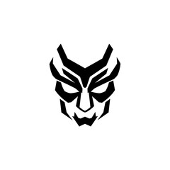 Geometric Black Panther Mask Logo Design