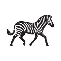 Zebra vector silhouette line art logo design concept illustration 