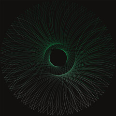 Digital art explosion with a glowing blue fractal eye design