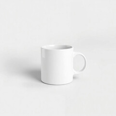 Fototapeta premium Flux Schnell plain blank white ceramic mug mockup viewed from front isolated on white