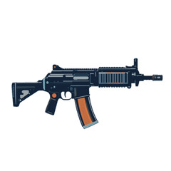 Illustration assault rifle isolated on white background