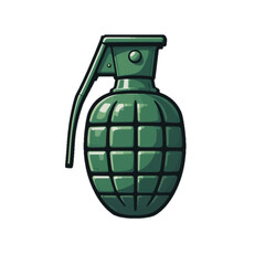 Illustration of a dark green grenade