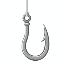 Fishing hook with transparent background