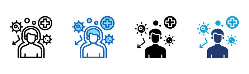 Immunology icon Multi Style Vector Illustration