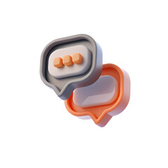 3D Chat Bubble Icon &ndash; Transparent Background