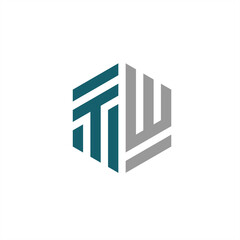 creative TW logo with blue and grey nuances