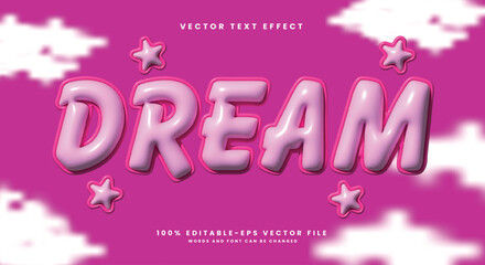 Dream Star inflated Style 3D editable text effect Template