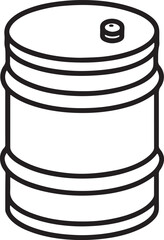 metal oil barrel line art, coloring book page line art drawing, vector and illustration