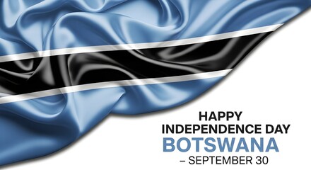 Botswana independence day celebration with waving flag and text