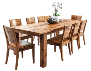 Wooden dining table and chairs (1)