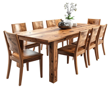 Wooden dining table and chairs (1)